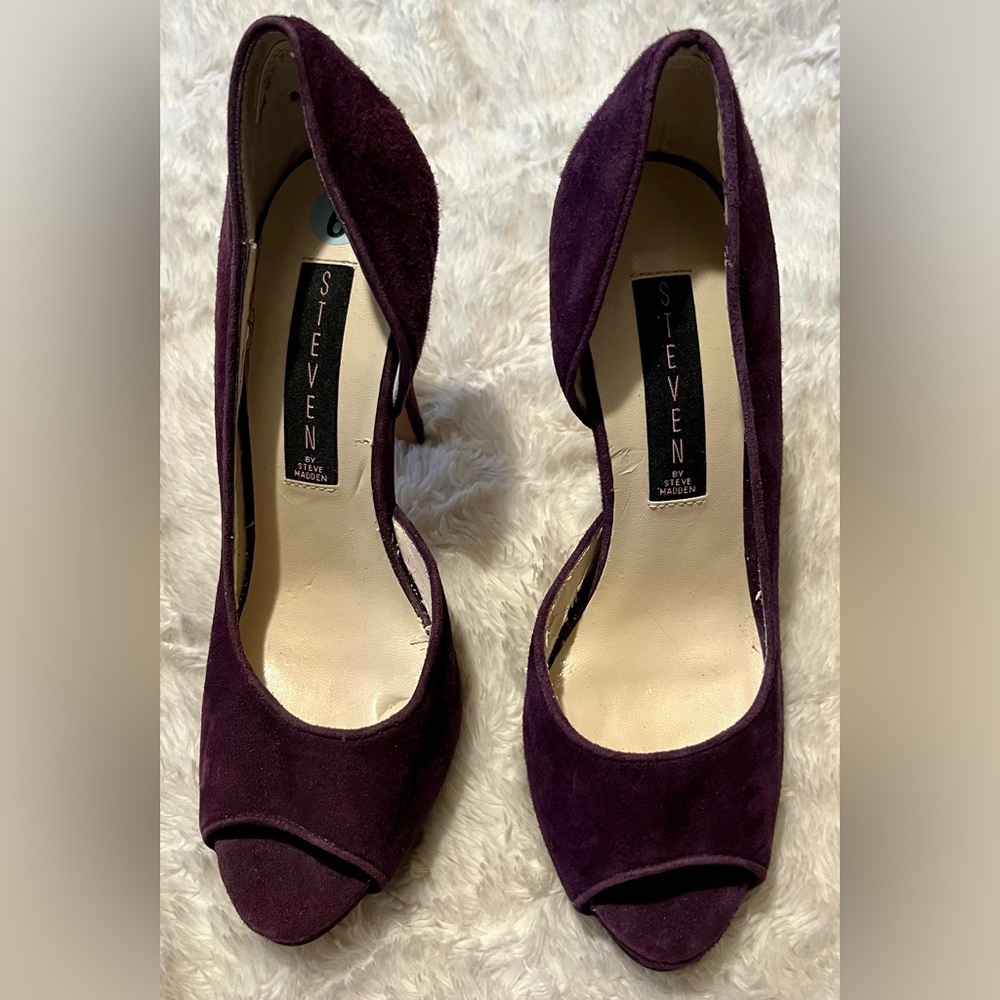 Steve Madden Purple Leather Lollyy 4” Heels size 6